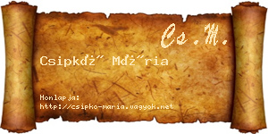 Csipkó Mária névjegykártya