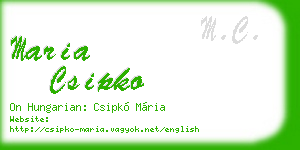 maria csipko business card